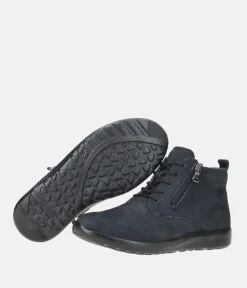 Waldlaufer Premium Navy Lace Up Ankle Boots