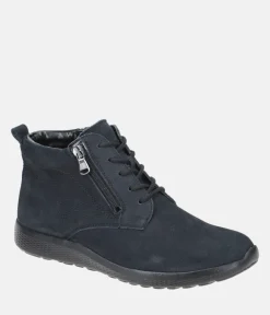 Waldlaufer Premium Navy Lace Up Ankle Boots