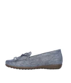 Waldlaufer Pretty Blue Loafer with Bow Detail