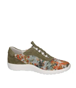 Waldlaufer Pretty Olive Floral Slip On Shoes