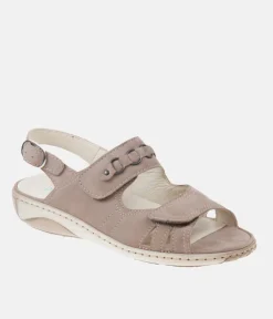 Waldlaufer Reliable Comfortable Beige Suede Sandals