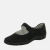 Waldlaufer Stylish Black Suede Mary Jane Shoes