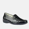 Waldlaufer Stylish Black Patent Wide Fit Loafers