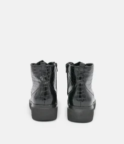 Waldlaufer Stylish Black Wedge Ankle Boot