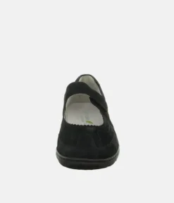 Waldlaufer Stylish Black Suede Mary Jane Shoes