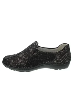 Waldlaufer Stylish Black Suede Slip On Shoes