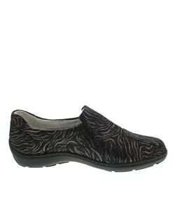 Waldlaufer Stylish Black Suede Slip On Shoes