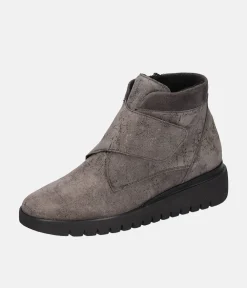 Waldlaufer Stylish Grey Wedge Ankle Boot