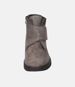 Waldlaufer Stylish Grey Wedge Ankle Boot