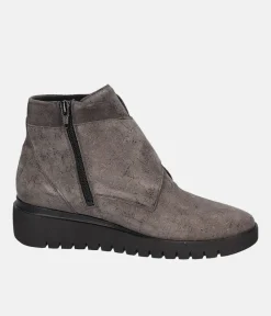 Waldlaufer Stylish Grey Wedge Ankle Boot
