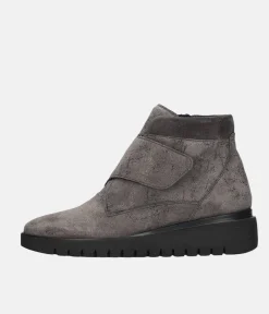 Waldlaufer Stylish Grey Wedge Ankle Boot