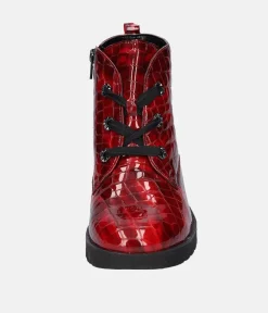 Waldlaufer Stylish Red Wedge Ankle Boot