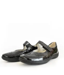 Waldlaufer Versatile Black Patent Mary Jane Style Shoe