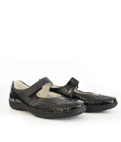 Waldlaufer Versatile Black Patent Mary Jane Style Shoe