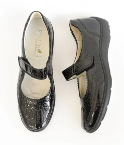 Waldlaufer Versatile Black Patent Mary Jane Style Shoe