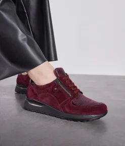 Waldläufer Fashionable Burgundy Combi Trainers