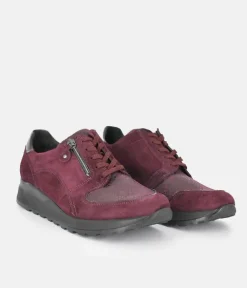 Waldläufer Fashionable Burgundy Combi Trainers