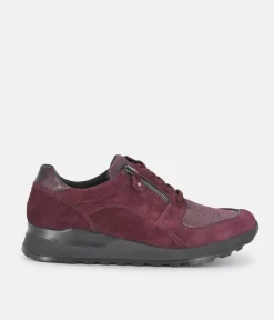 Waldläufer Fashionable Burgundy Combi Trainers