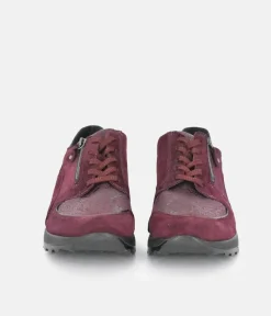 Waldläufer Fashionable Burgundy Combi Trainers