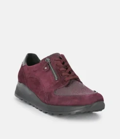 Waldläufer Fashionable Burgundy Combi Trainers