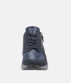 Waldläufer Versatile Navy Leather Trainers