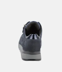 Waldläufer Versatile Navy Leather Trainers